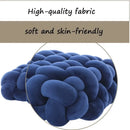 DecorBites™ Knot Square Pillows: Handmade Decor for Living Room, Bedroom, Office in Grey