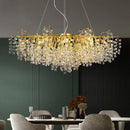 DecorBites™ Gold Crystal Chandelier LED Round Light Island Branch Chandelier