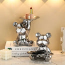DecorBites™ Geometric Bear Piggy Bank Key Tray Cosmetic Bookshelf Statue & Storage Box