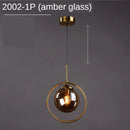 DecorBites™ Golden Ring Glass Ball Pendant Light for Kitchen Dining Room & Bedside