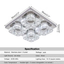 DecorBites™ Crystal LED Ceiling Light: Modern Square K9 Chandeliers, Dimmable Stainless Steel Fixture.