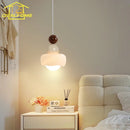 DecorBites™ Cream Wind Resin/Glass Pendant Lights: Modern LED E27 Hanging Lamp for Bedroom, Bar, Kids Room