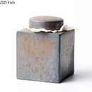 DecorBites™ Ceramic Tea Canister Pottery Jar for Tea and Coffee Storage