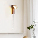 DecorBites™ Cream Style Bedside Lamp With Rotatable LED Light - Walnut Wood Texture