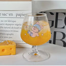 DecorBites™ Kawaii Rabbit Glass Goblet: Cute Juice Cup for Girls