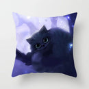 Decorbites cat printed plush cushion cover black & white living room