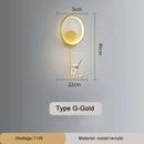 DecorBites™ Astronaut Wall Lamp: Gold White Black Bedroom Decor Resin Wall Mount Light