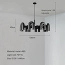 Modern gray led macaron pendant chandelier – dining room u shape light