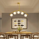 DecorBites™ Gold Glass Ball LED Chandelier for Modern Minimal Decor in Kitchen, Bedroom