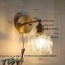 DecorBites™ Clear Flower Glass LED Wall Lamp with Pull Chain Switch
