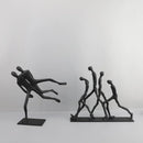 DecorBites™ Iron Man Abstract Sculpture Black Metal Figurine Decor for Room Aesthetics