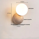 DecorBites™ LED Wall Light: Nordic Modern Design with White Glass & Yellow Travertine Wood