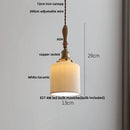 DecorBites™ LED Pendant Light Ash Wood White Ceramic Japanese Style Hanging Lamp