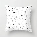 DecorBites™ Heart Stripe Pillow Cases | Black & White Polyester Cushion Covers