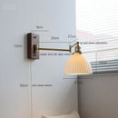 DecorBites™ Copper Arm LED Wall Sconce Switch Light, Adjustable Lampshade, Pull Chain, Beside Lamp