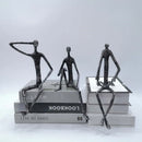 DecorBites™ Abstract Metal Human Sculpture Cast Iron Black Person Desktop Ornament