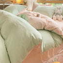 DecorBites™ Cotton Striped Bedding Set Yarn Dyed Washed Duvet Cover Single Bedclothes