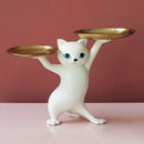 DecorBites™ Cat Tray Sculpture Home Decor Statues Office Table Desk Accessorie Storage