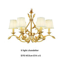 DecorBites™ Gold Copper Chandelier with Fabric Shades & LED Lighting