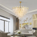 DecorBites™ Glass Leaf Luxury Chandelier LED Pendant Lights for Modern Living Room
