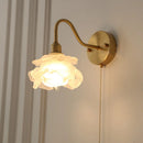 DecorBites™ Brass LED Wall Sconce Clear Glass Pull Chain Switch Modern Vanity Light