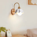 DecorBites™ Cream LED Wooden Flower Wall Lamp, Modern Bedroom Bedside Reading Light