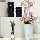 DecorBites™ Gemstone Ceramic Vase: Desk Decor, Floral Arrangement, Room Aesthetic