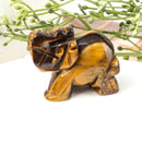 Hand Carved Gemstone Elephant Figurine, Natural Stone, Amethyst, Mini Animal Statue, Crystal Craft Chakra Meditation, Home Decor