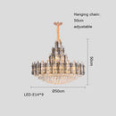 DecorBites™ Crystal LED Oval Round Chandelier Hanging Lamp - Dimmable Ceiling Pendant