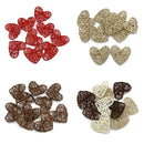 10pcs 5cm/6cm/7cm Rattan Wicker Hearts DIY Heart Wicker Natural Wicker Rattan Ball for Home Wedding Table Decoration