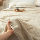 DecorBites™ Cotton & Linen Bed Sheet Set: Luxury, Skin-Friendly, All Seasons, Queen & King Sizes