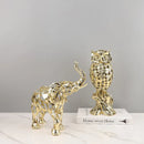 DecorBites™ Golden Openwork Animal Sculpture Set for Home Decoration