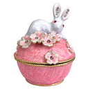 DecorBites™ Enameled Metal Jewelry Trinket Box Figurines Hand Painted Storage Case