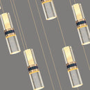 DecorBites™ Crystal Columnar Chandelier Stair Lamp Household Bubble Living Room Restaurant Bar Villa Lightning