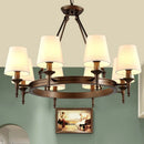 DecorBites™ Country Retro Chandelier Fabric Lampshade Ceiling Pendant Light for Home Indoor Decor