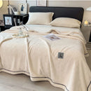 DecorBites™ Cozy Striped Knitted Velvet Blanket
