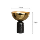 DecorBites™ Golden Fruit Bowl Metal Handicraft with Marble Base Storage Container Tray