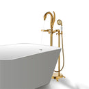 DecorBites™ Gold Swan Bathtub Mixer with Handshower Head and 360° Rotation Spout
