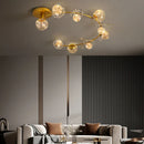 DecorBites™ Gold Crystal Glass Ball LED Chandelier for Modern Living Room Bedroom Dining Kitchen