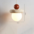DecorBites™ Cream Stone Wood LED Chandelier for Bedroom & Children's Room