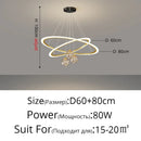 Modern black & white led star chandeliers living room ring light