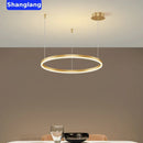 DecorBites™ Brushed Rings LED Chandelier: Modern Home Lighting for Living Room & Bedroom