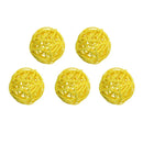 5Pcs 5cm Yellow Gray White Wicker DIY Rattan Ball Wedding Christening Baby Shower Wicker Balls Nursery Party Decoration