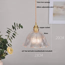 DecorBites™ Clear Glass LED Pendant Light Fixture Modern Copper Knob Switch Hang Lamp