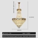 DecorBites™ Crystal Chandelier: Smart Dimming Duplex Villa Pendant for Luxe Living Rooms