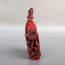 Collectible China Handwork Old Coral Carve Fish & Lotus Auspicious Snuff Bottle