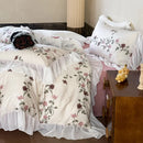 DecorBites™ Lace Ruffles Princess Cotton Bedding Set, Floral Quilt Cover, Girls Wedding Home Textiles