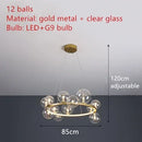 DecorBites™ Clear Glass LED Chandelier: Modern Nordic Hall Parlor Lighting Fixture