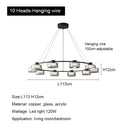 DecorBites™ Glass LED Chandelier: Modern Minimalist Copper Pendant Light for Living Room & Bedroom