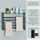 Modern black metal electric towel rack bathroom digital display